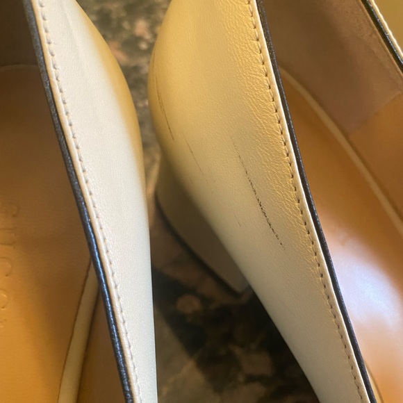 Leather mid-heel pump ivory 7.5 - Picture 3 of 9